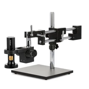 AmScope DM756 Series 1080p HDMI All-in-One Digital Microscope 0.7X-5.6X Magnification with Zoom Optics on Double-Arm Boom-Stand