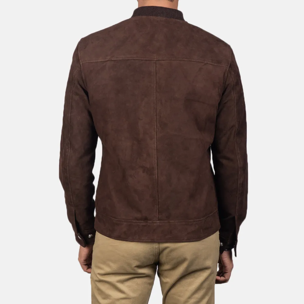 Blain Mocha Suede Bomber Jacket