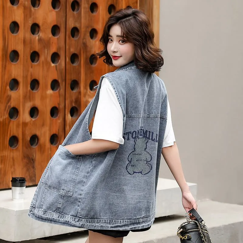 Chic Versatile Slimming Thigh-Length Denim Coat