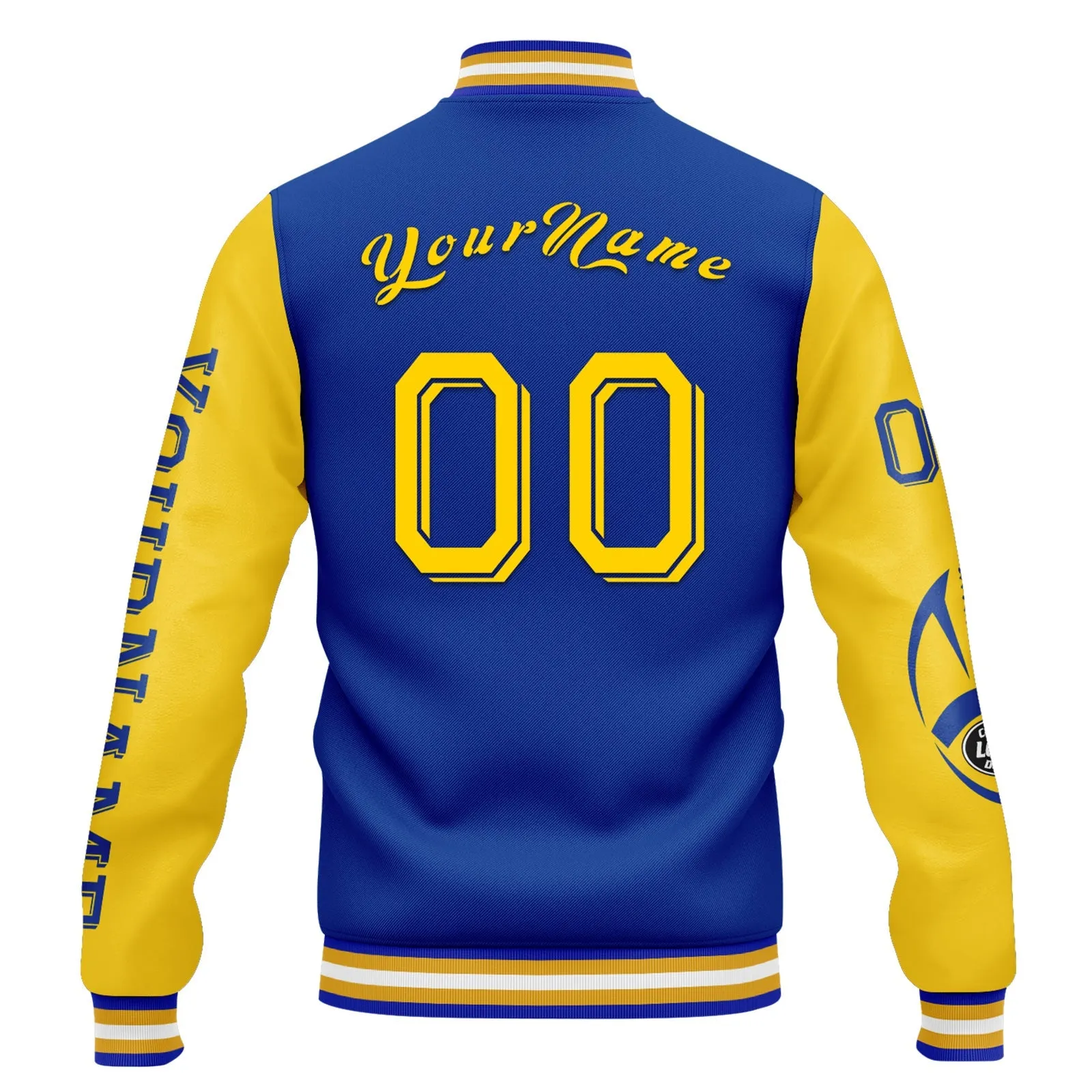 Custom Blue Yellow Los Angeles Jacket and Sports Shoes Combo Offer Personalized Combo ZH-D020294-15