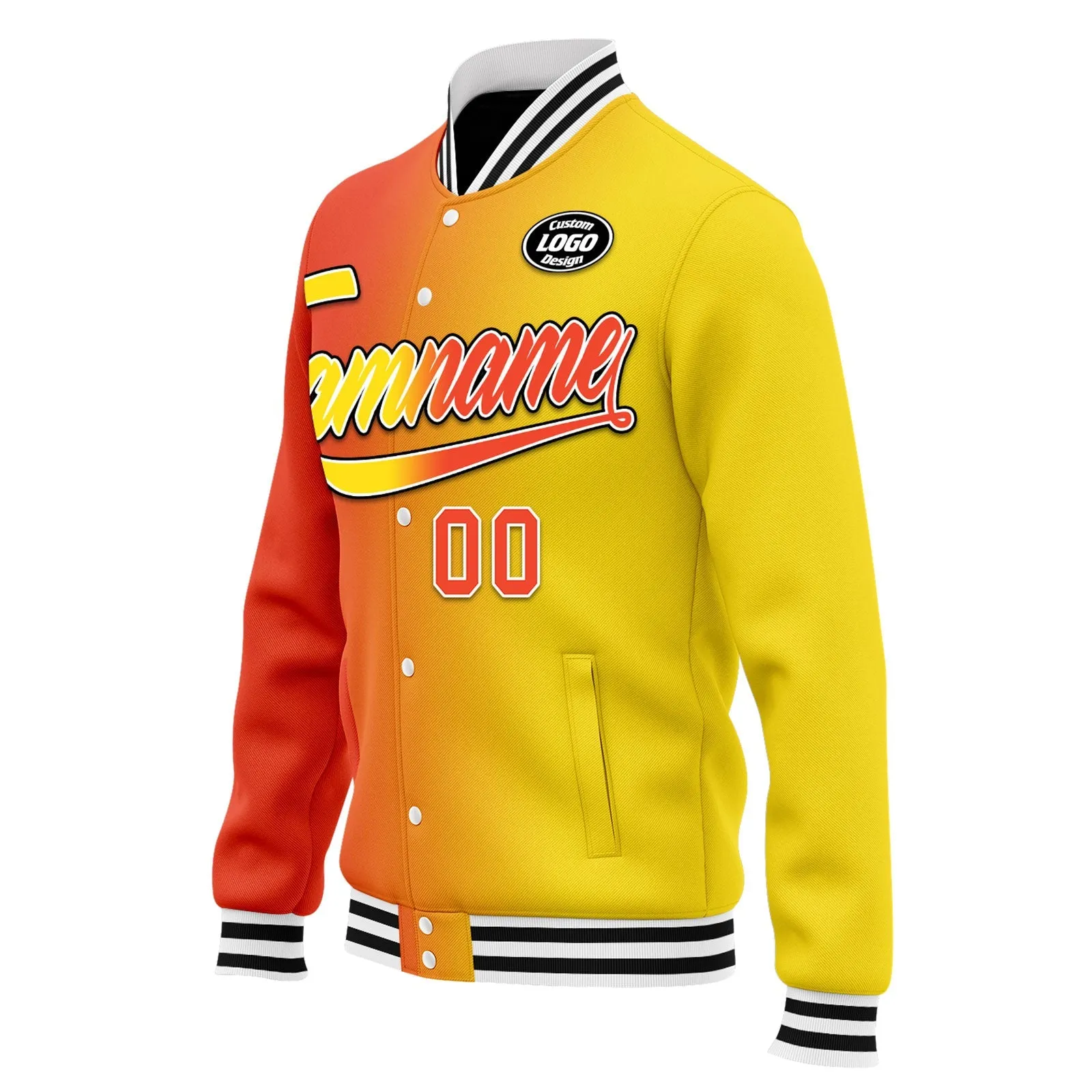 Custom Gradient Fashion Jacket Bomber Full-Snap Varsity Letterman Personalized Jacket FZ005-D028015-4