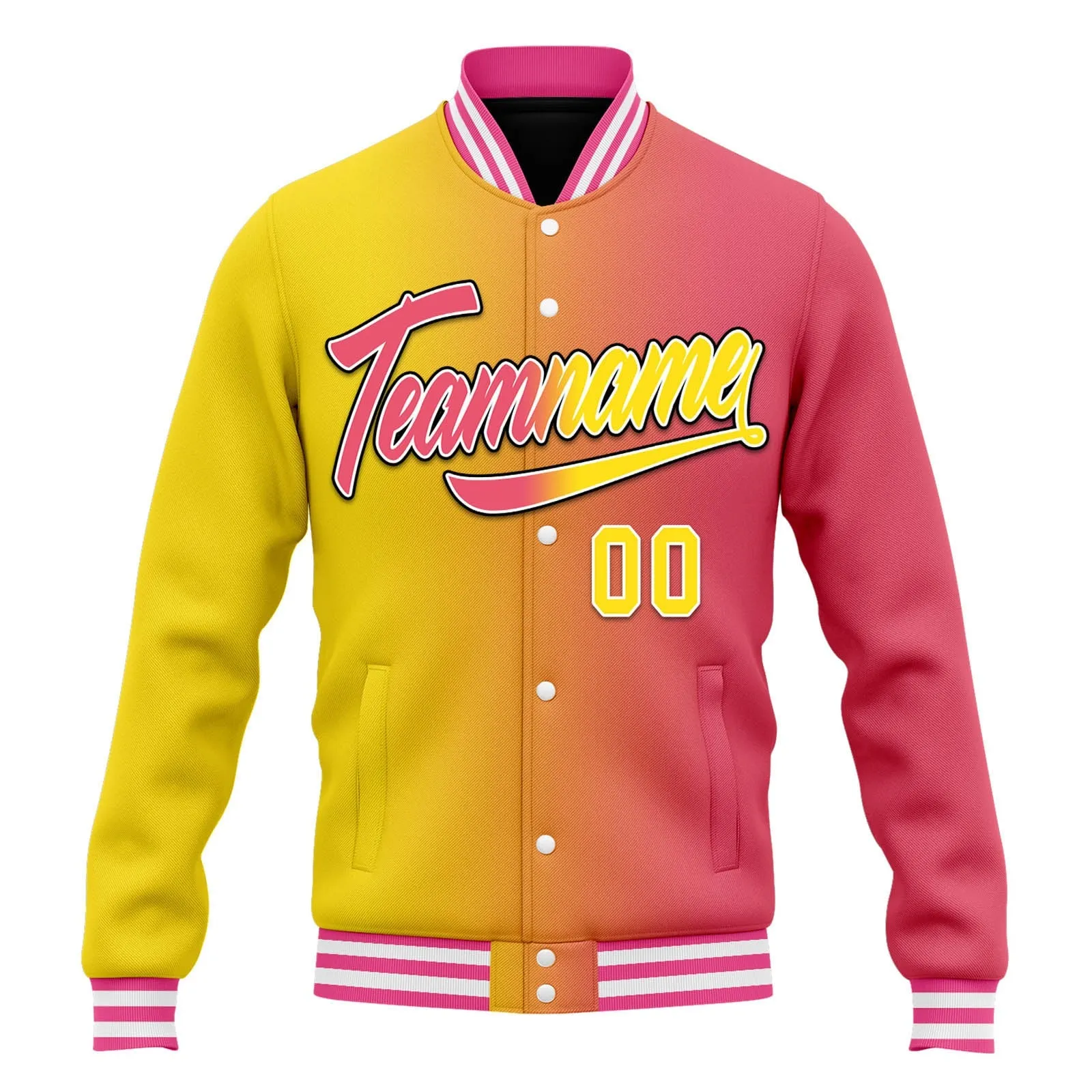 Custom Split Fashion Jacket Bomber Full-Snap Varsity Letterman Personalized Jacket FZ005-D028014-2