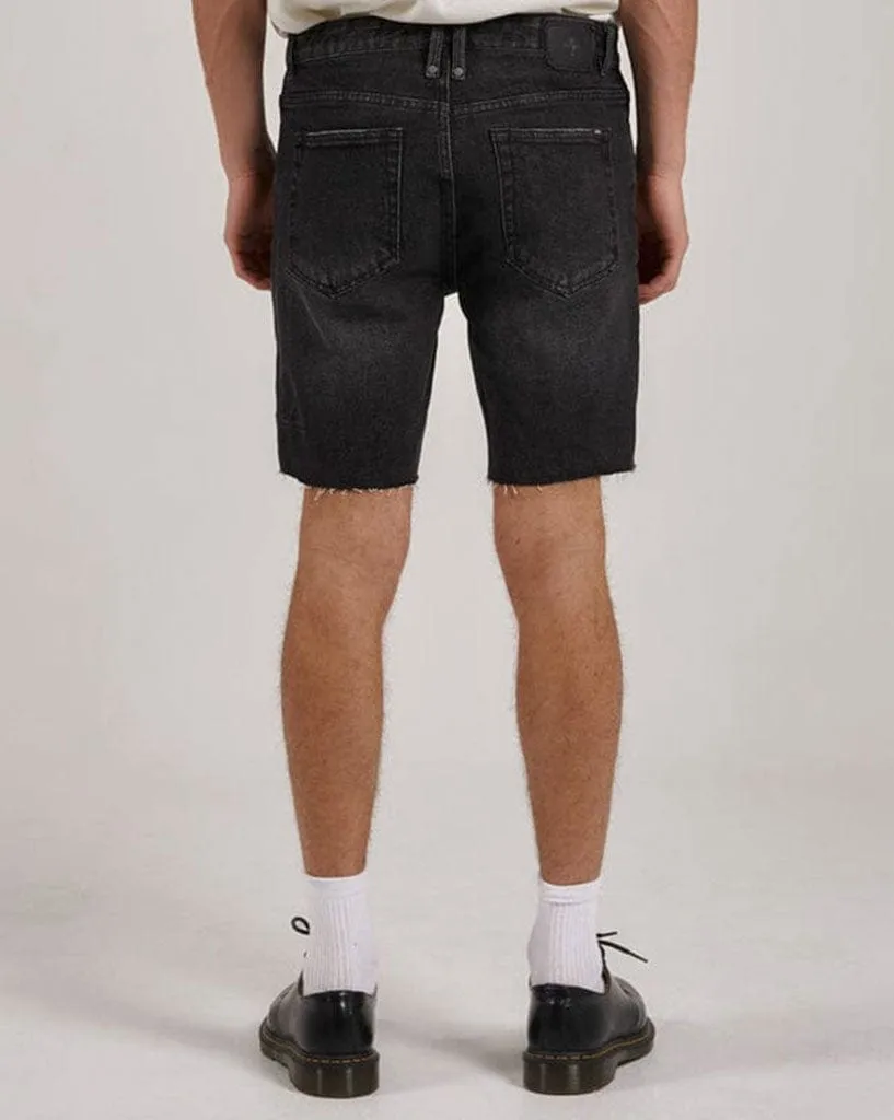 Destroyed Bones Denim Short - Smoked Black