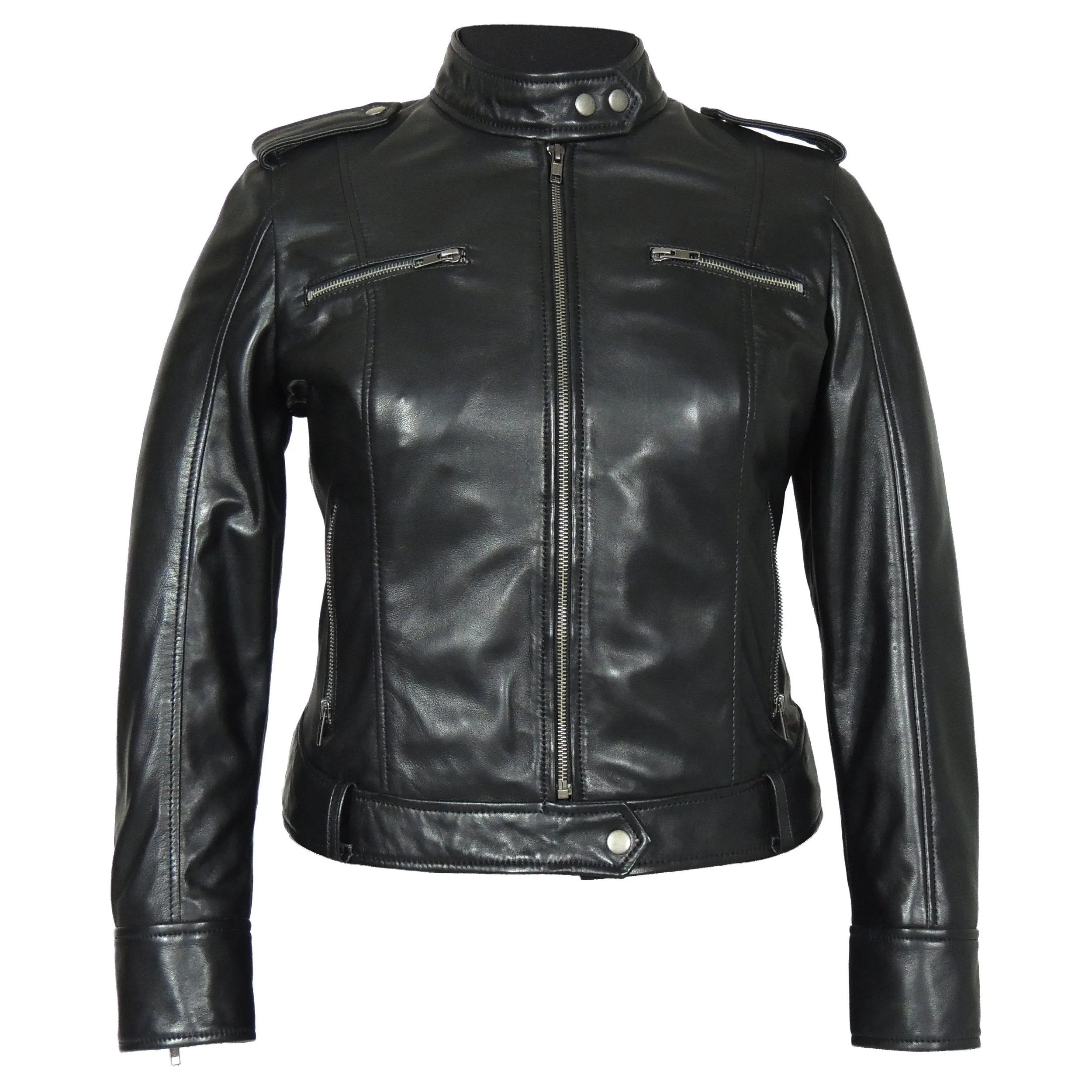 Faya Womens Leather Jacket Midnight - Discounted!