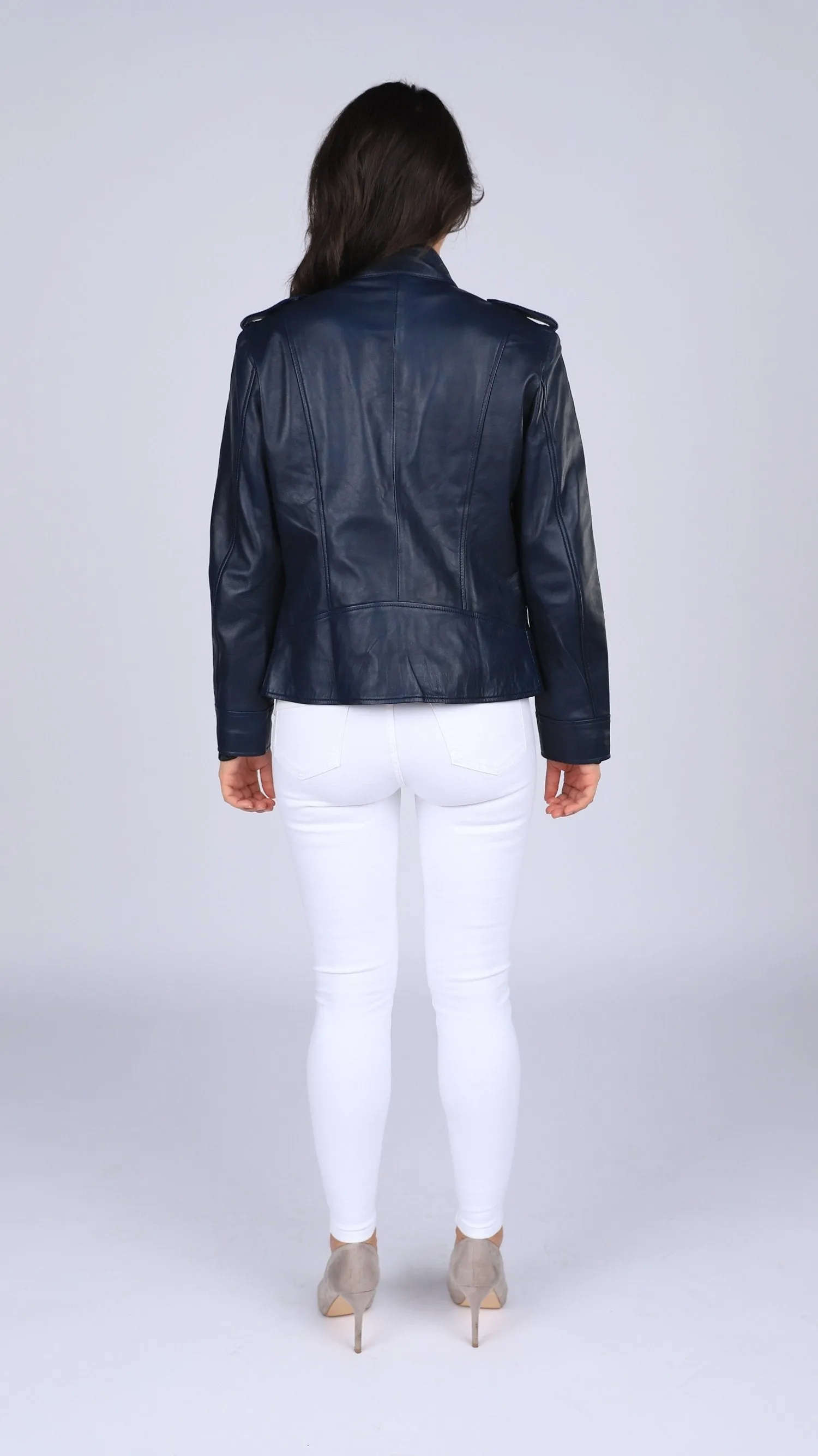 Faya Womens Leather Jacket Midnight - Discounted!