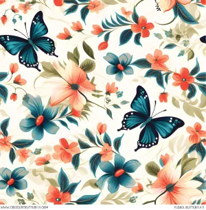 Floral Butterfly 3 Printed Vinyl Sheet/Wrap