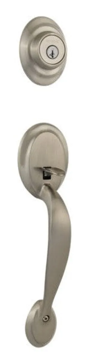 Kingsway Exterior Handleset, Satin NIckel