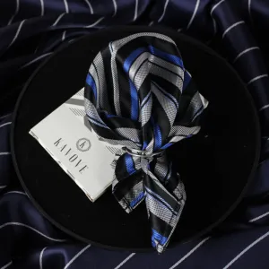 Kovove The Stripedara Grey Pocket Square For Men