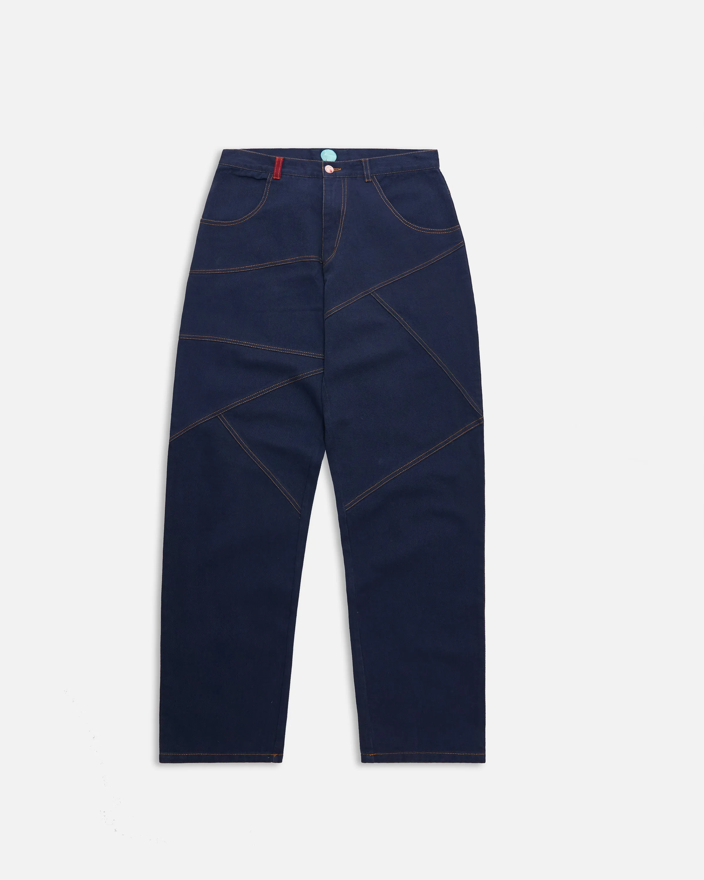 low rise blue denim