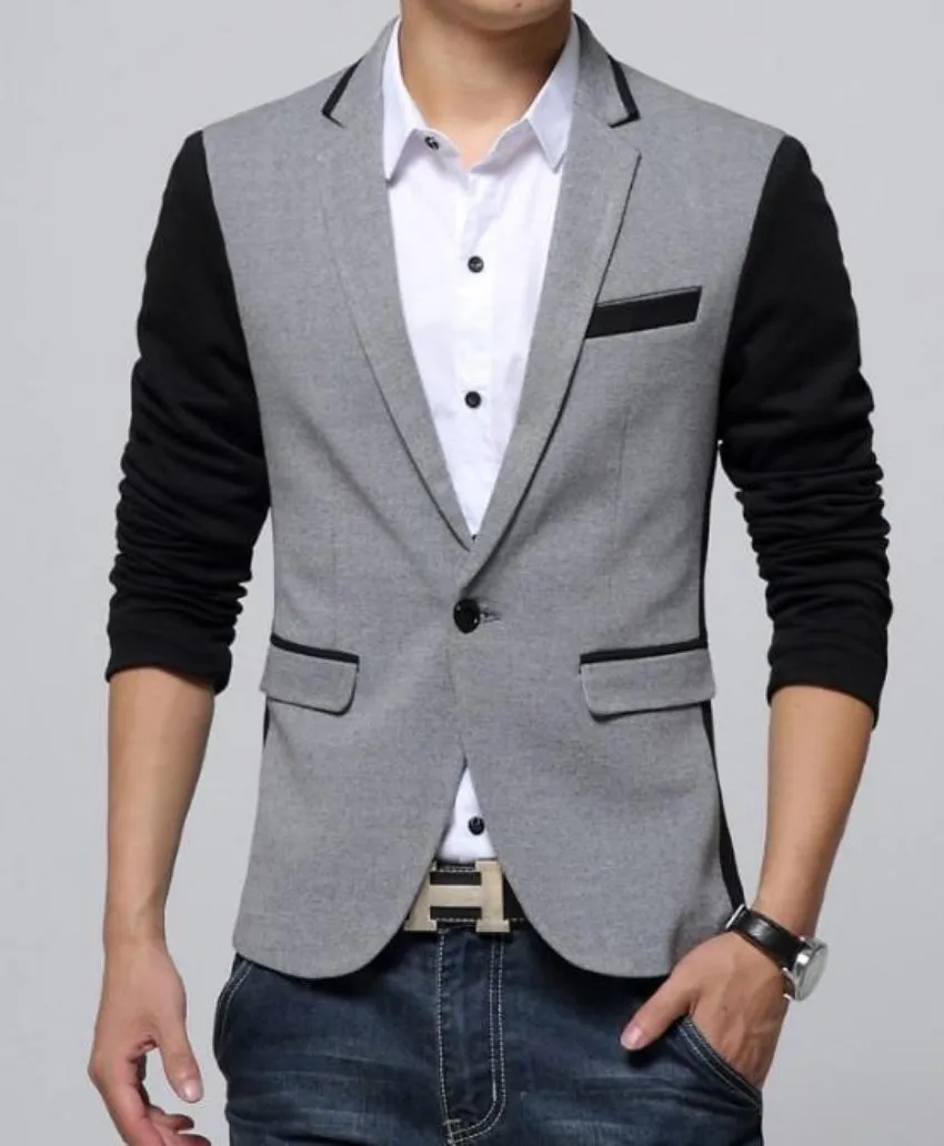 Mens Casual One Button Short Blazer Jacket