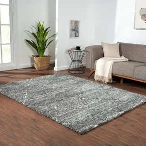 Modern Boho Large Modern and Contemporary Area Rug in Grey and Cream - 6x9'