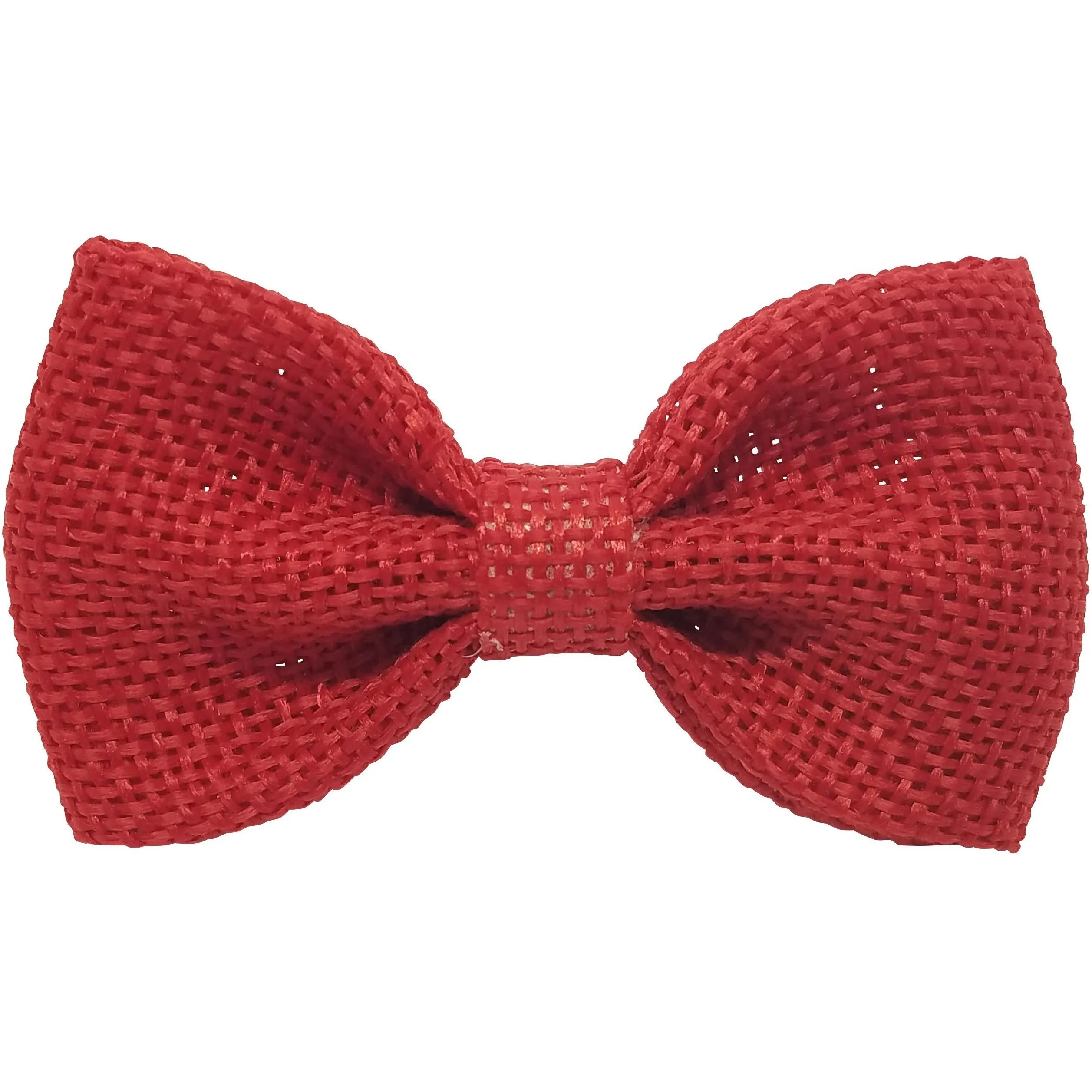 Red 3" Burlap Hair Bow clips