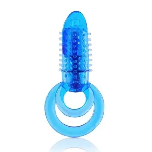 Screaming o Silicone Blue Extra Powerful Vibrating Double Cock Ring