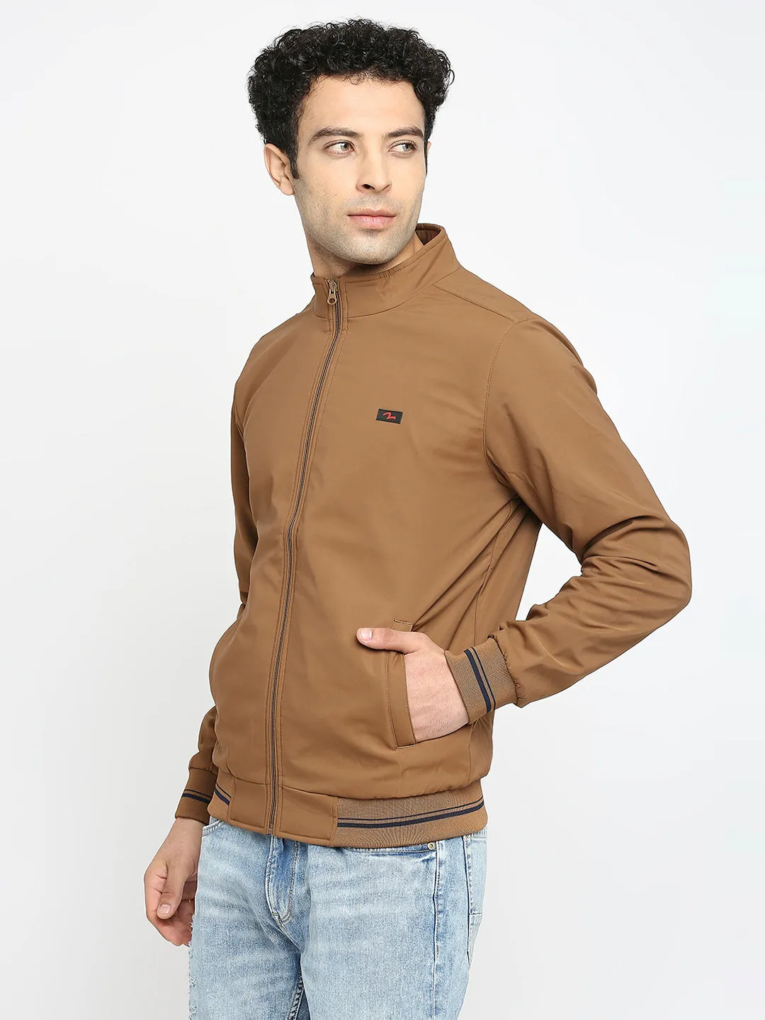 Spykar Copper Polyester Full Sleeve Casual Jacket For Men