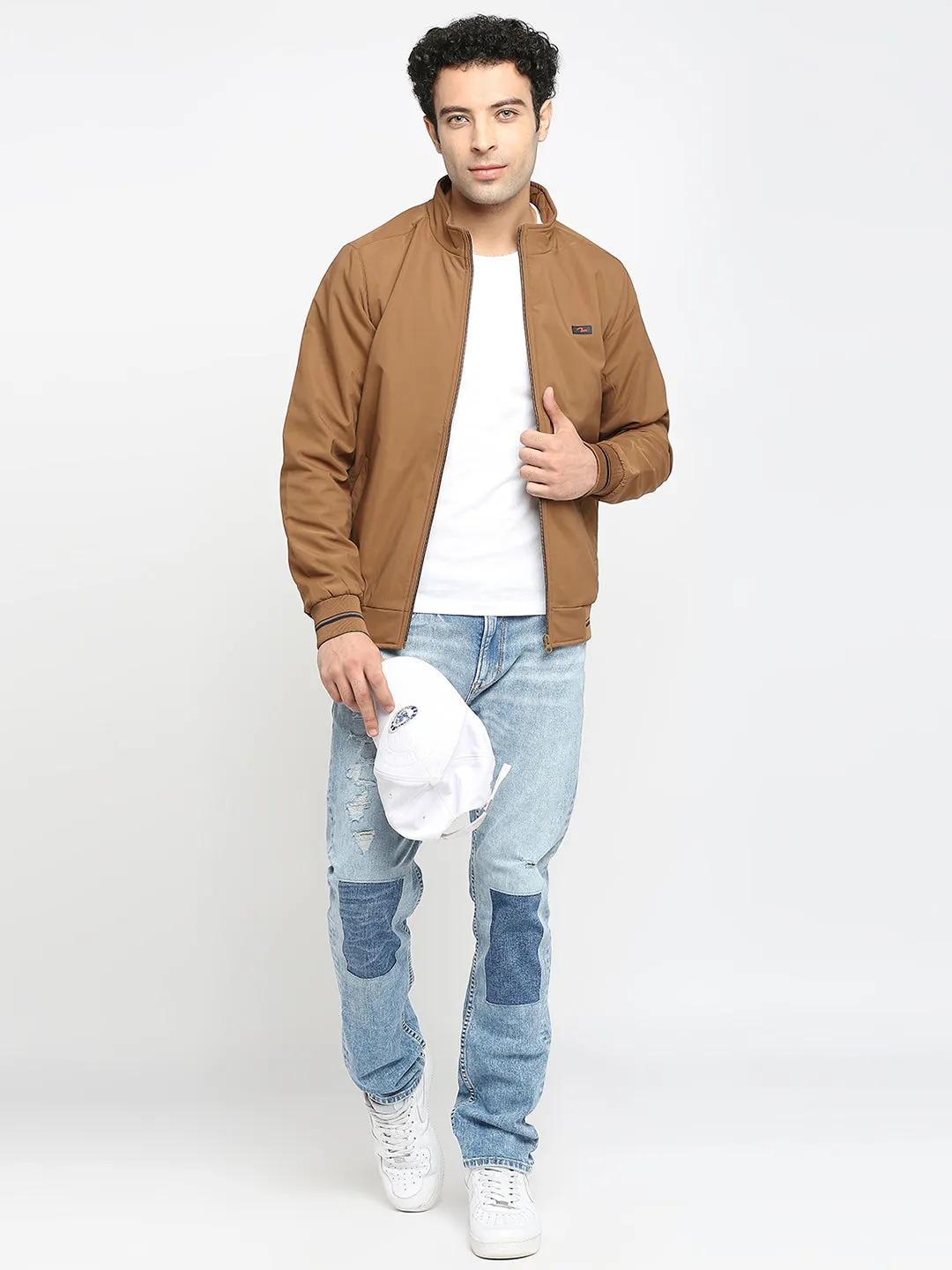 Spykar Copper Polyester Full Sleeve Casual Jacket For Men