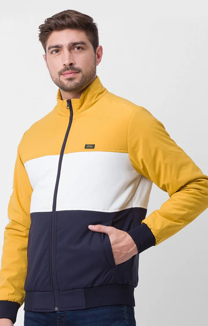 Spykar Mustard Yellow Polyester Full Sleeve Casual Jacket For Men